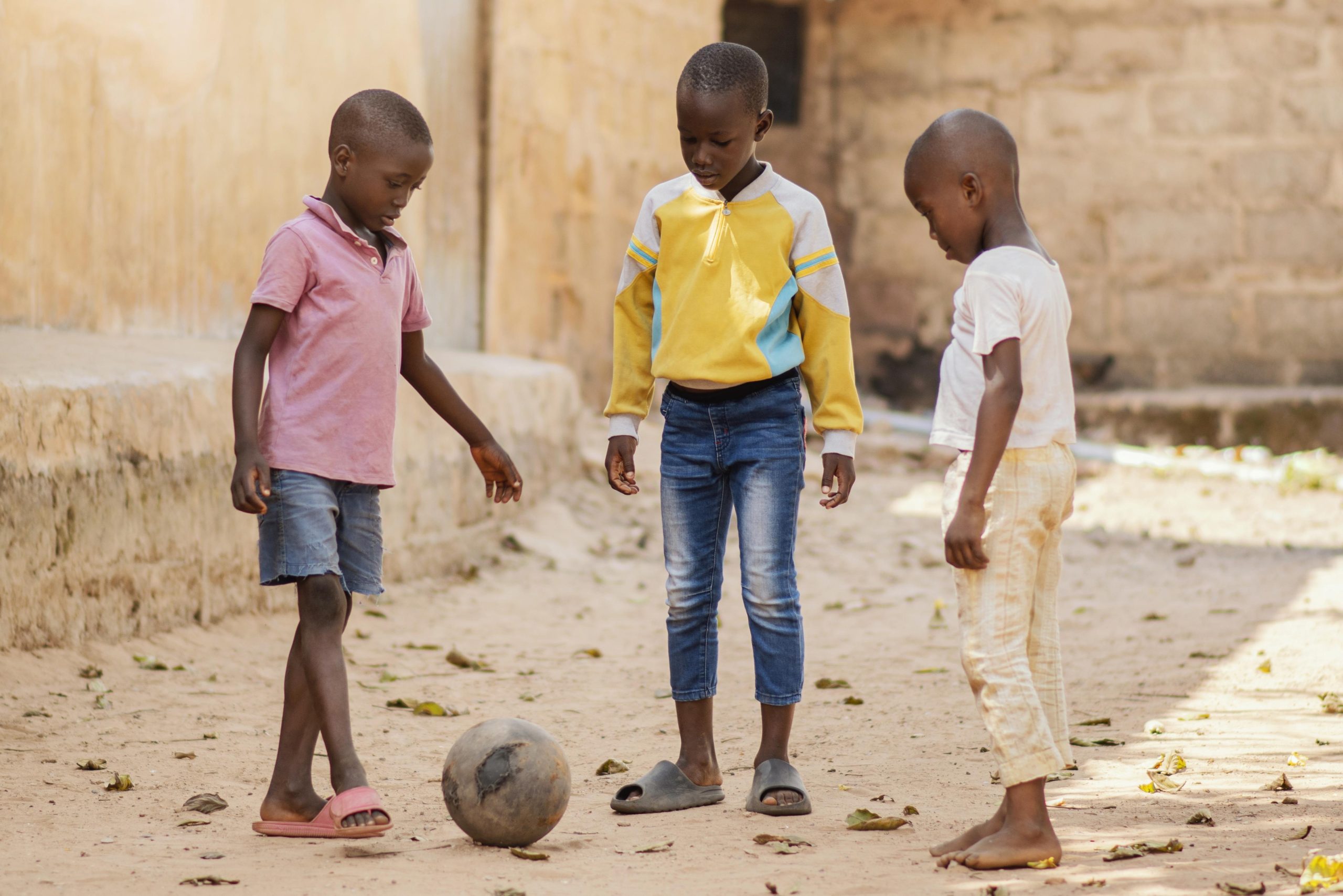 kids playing football